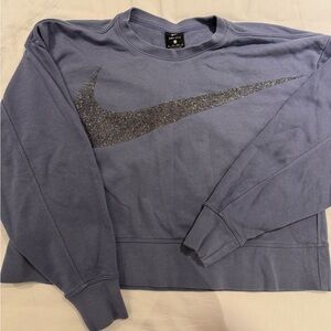 Nike Women's Purple Sweatshirt with Glitter Logo